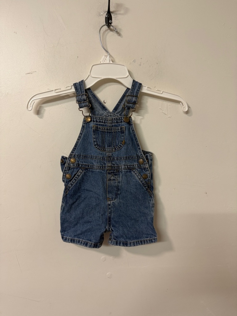 Faded Glory Denim Short Overalls in Classic  90’s Y2K Blue